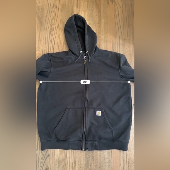 Carhartt Loose Fit Full Zip Hoodie-Black-Size XL - Picture 6 of 7